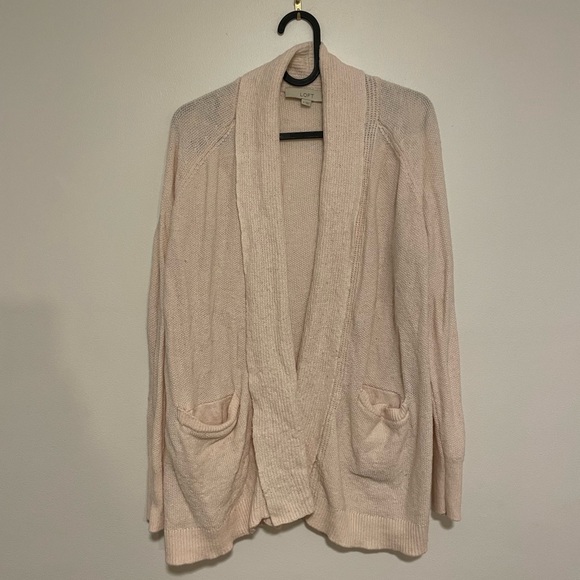 LOFT size M light pink open cardigan - Picture 1 of 6